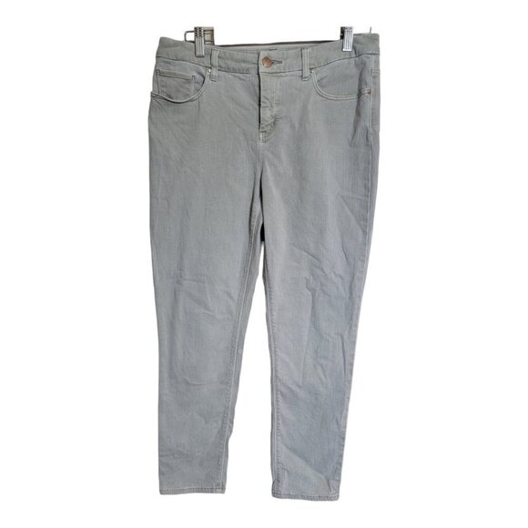 Chicos Womens So Slimming Gray Green Ankle Skinny Jeans Sz 0.5 - Picture 1 of 11